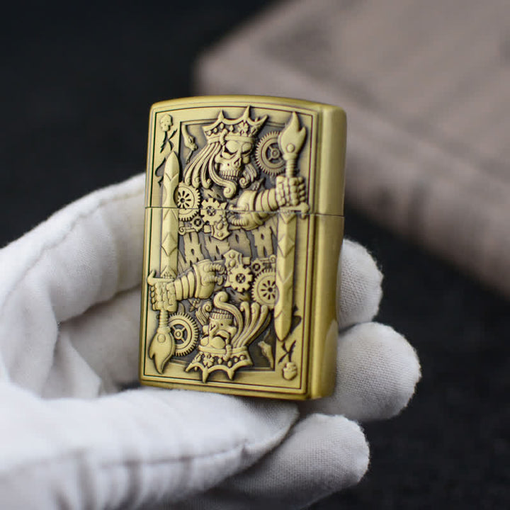 Encendedor de butano recargable con forma de rueda de afilar Skull King