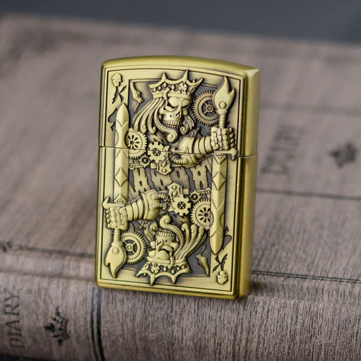 Encendedor de butano recargable con forma de rueda de afilar Skull King