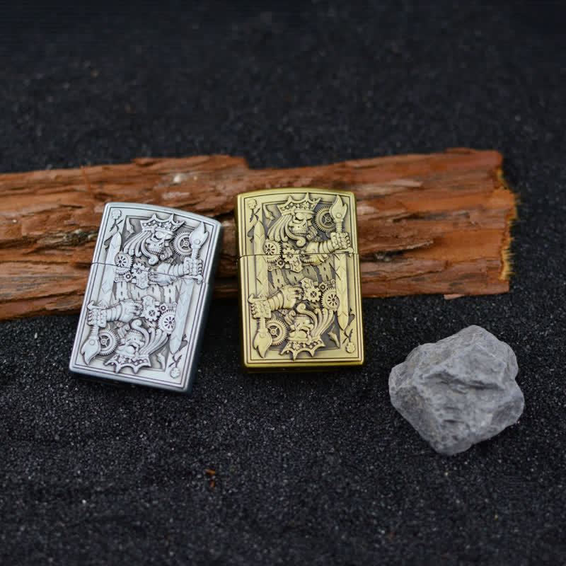 Encendedor de butano recargable con forma de rueda de afilar Skull King