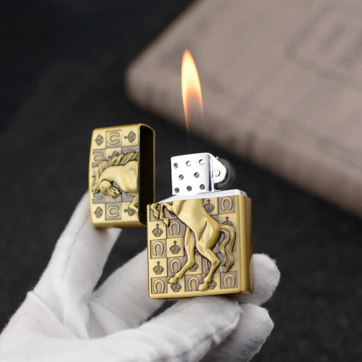 Encendedor de butano recargable con forma de rueda de afilar de Roaring Horse