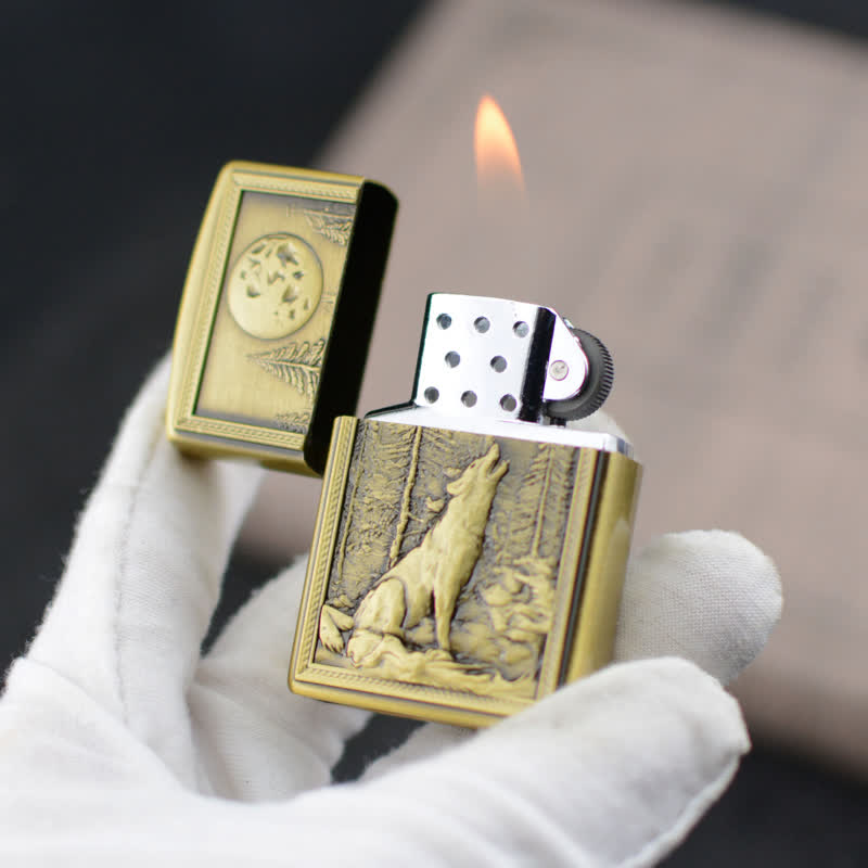 Encendedor de butano recargable con forma de rueda de amolar de Howling Wolf