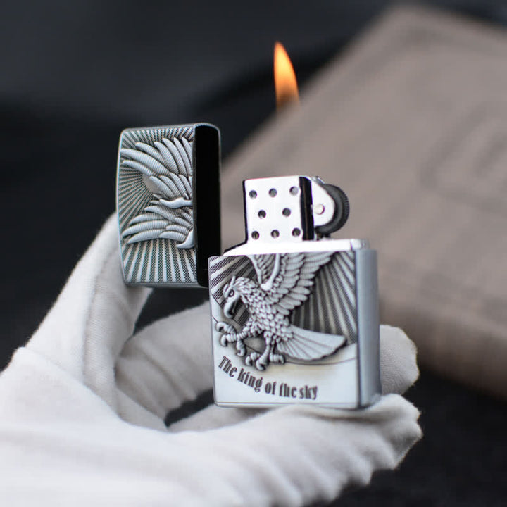 Encendedor de butano recargable con rueda de afilar Flying Eagle
