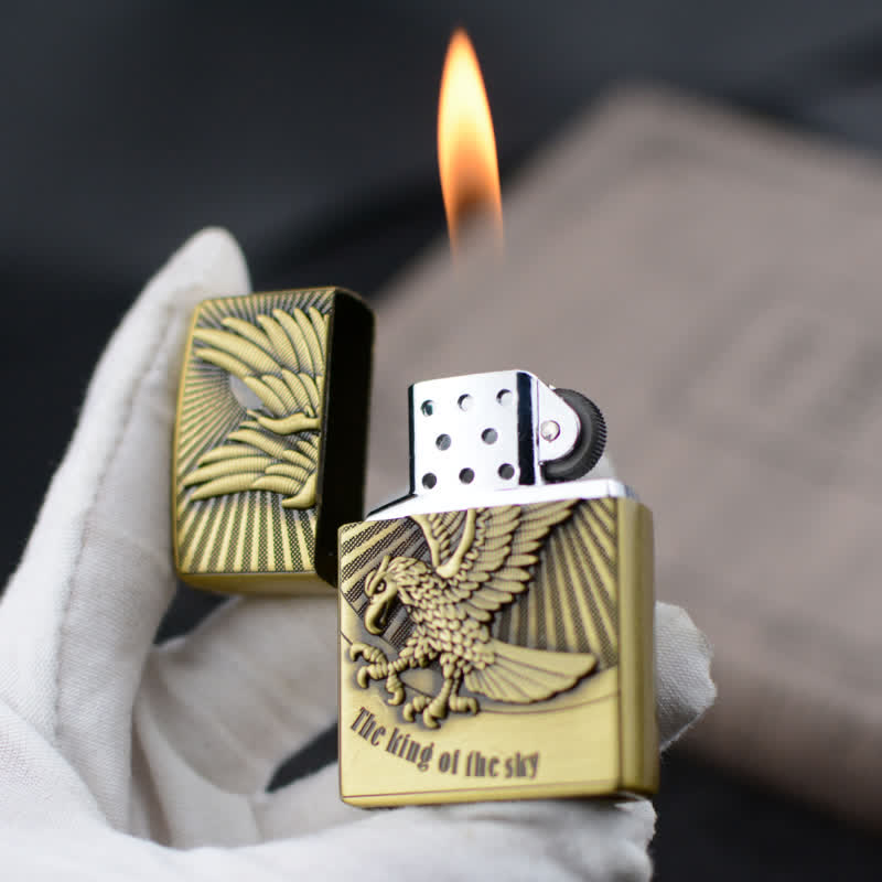 Encendedor de butano recargable con rueda de afilar Flying Eagle