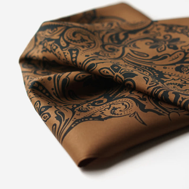 Bufanda cuadrada con estampado retro de cachemira y hebilla