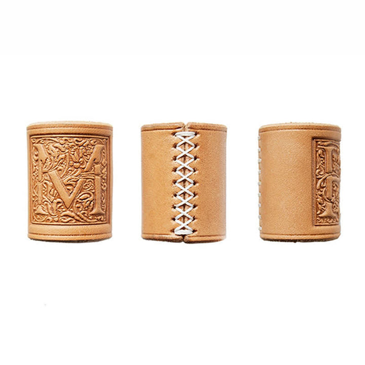 Anillo de cuero para bufanda con estampado de letras inglesas de la A a la Z