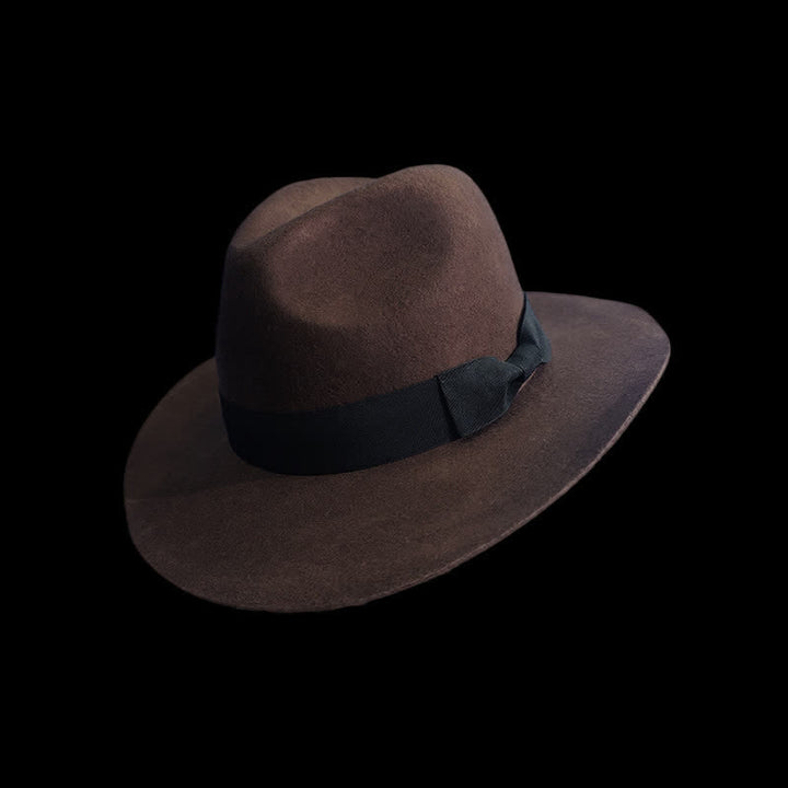Sombrero de vaquero con lazo de cinta negra de color sólido