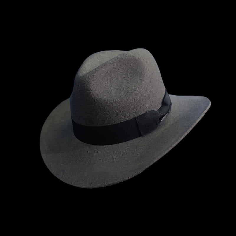 Sombrero de vaquero con lazo de cinta negra de color sólido