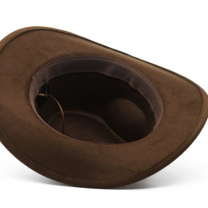 Sombrero de vaquero de fieltro con correa de cabeza de buey y toro salvaje occidental