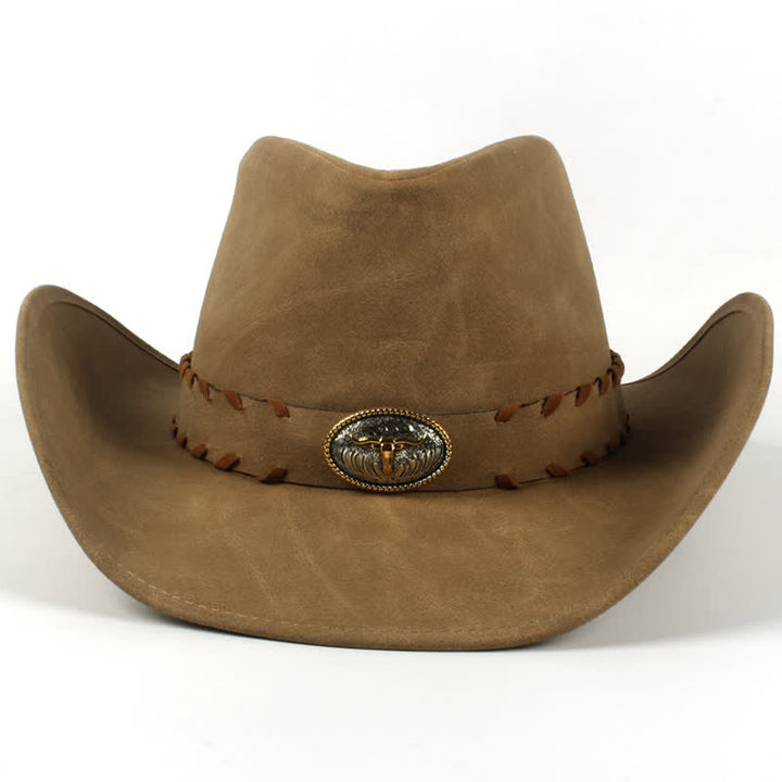 Sombrero vaquero occidental de ala ancha para exteriores de color caqui oscuro