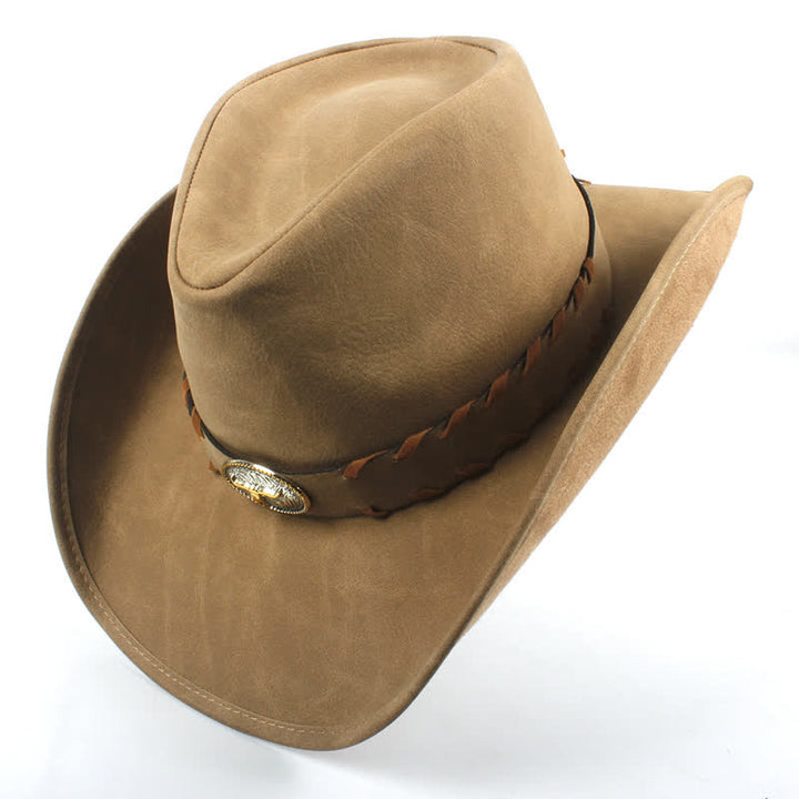 Sombrero vaquero occidental de ala ancha para exteriores de color caqui oscuro