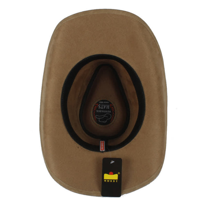 Sombrero vaquero occidental de ala ancha para exteriores de color caqui oscuro