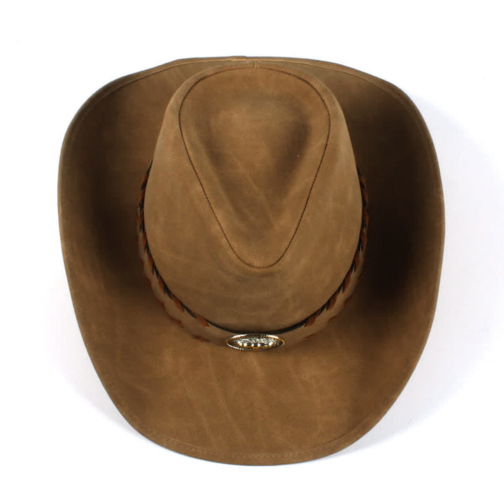 Sombrero vaquero occidental de ala ancha para exteriores de color caqui oscuro