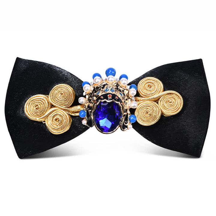 Pajarita elegante para hombre con cristales y perlas artificiales y decoraciones circulares