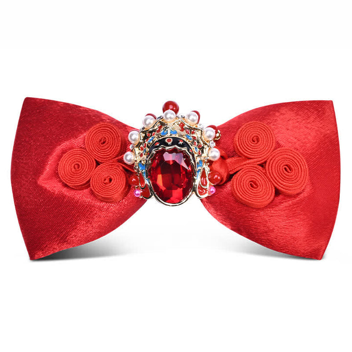 Pajarita elegante para hombre con cristales y perlas artificiales y decoraciones circulares