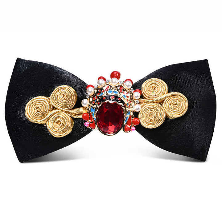Pajarita elegante para hombre con cristales y perlas artificiales y decoraciones circulares