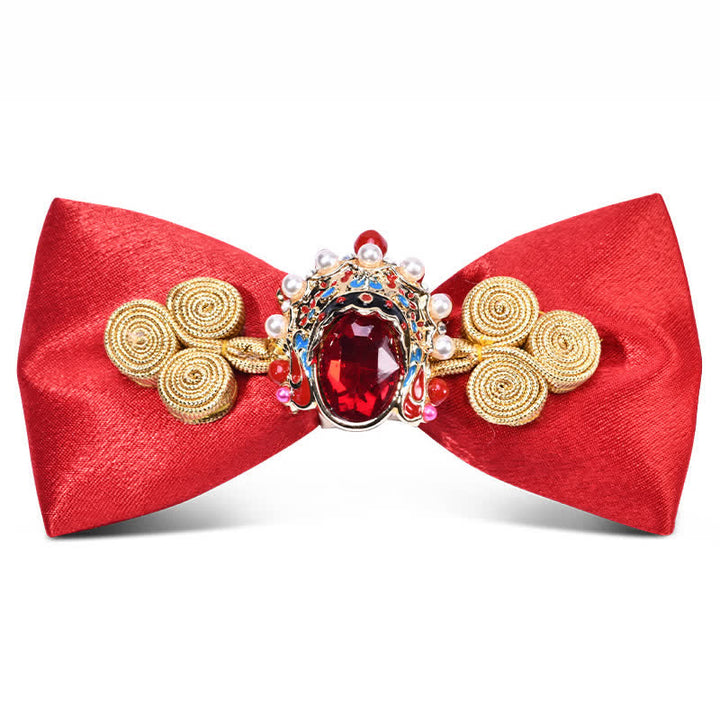 Pajarita elegante para hombre con cristales y perlas artificiales y decoraciones circulares