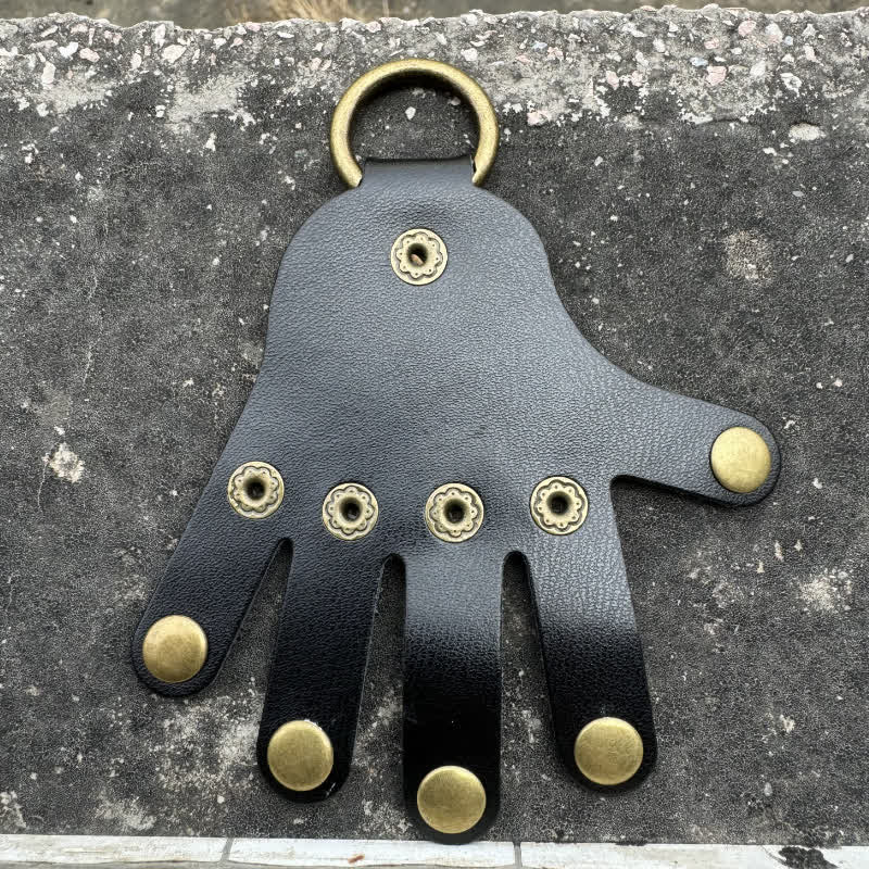 Divertido llavero de cuero con forma de dedo creativo
