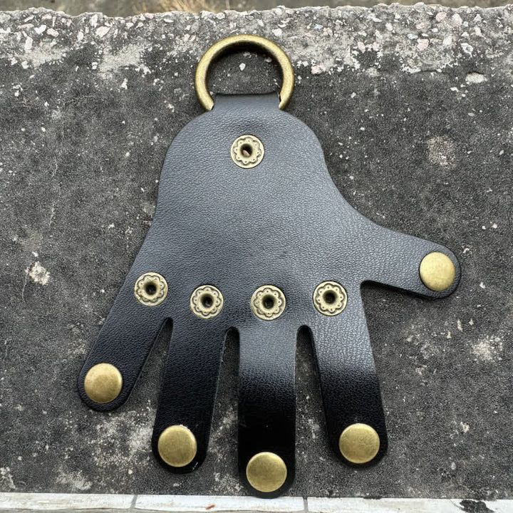 Divertido llavero de cuero con forma de dedo creativo