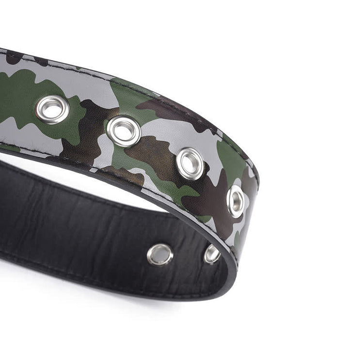 Cinturón de cuero con remaches de bala de camuflaje Rock Wild
