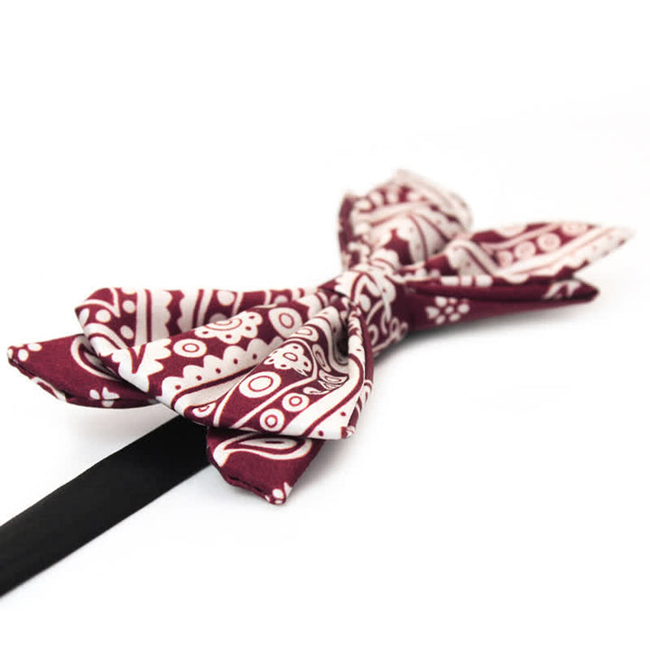 Pajarita para hombre con estampado de lunares en blanco y rojo de anacardo