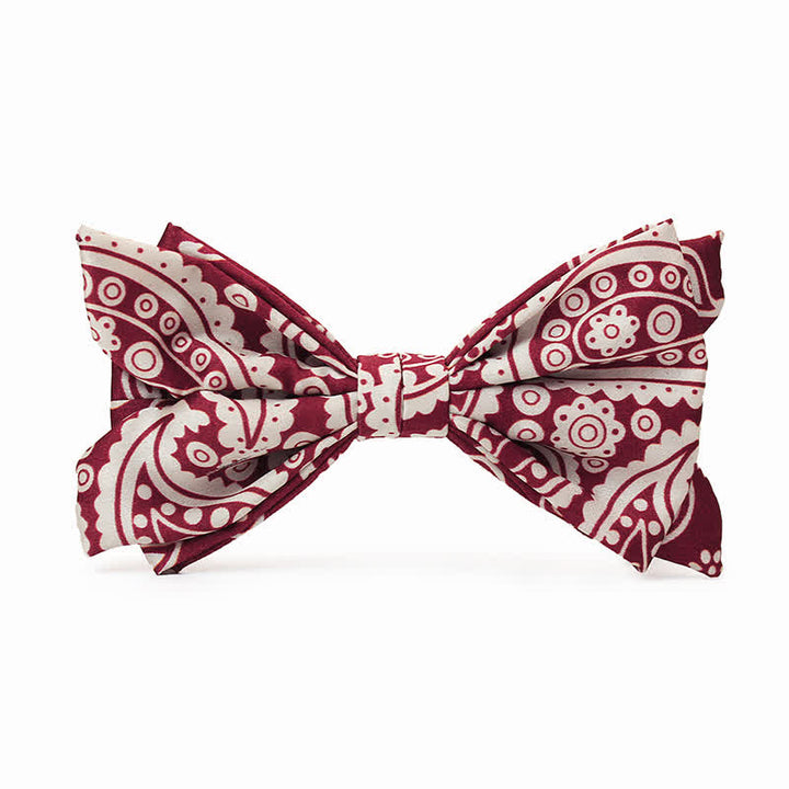 Pajarita para hombre con estampado de lunares en blanco y rojo de anacardo