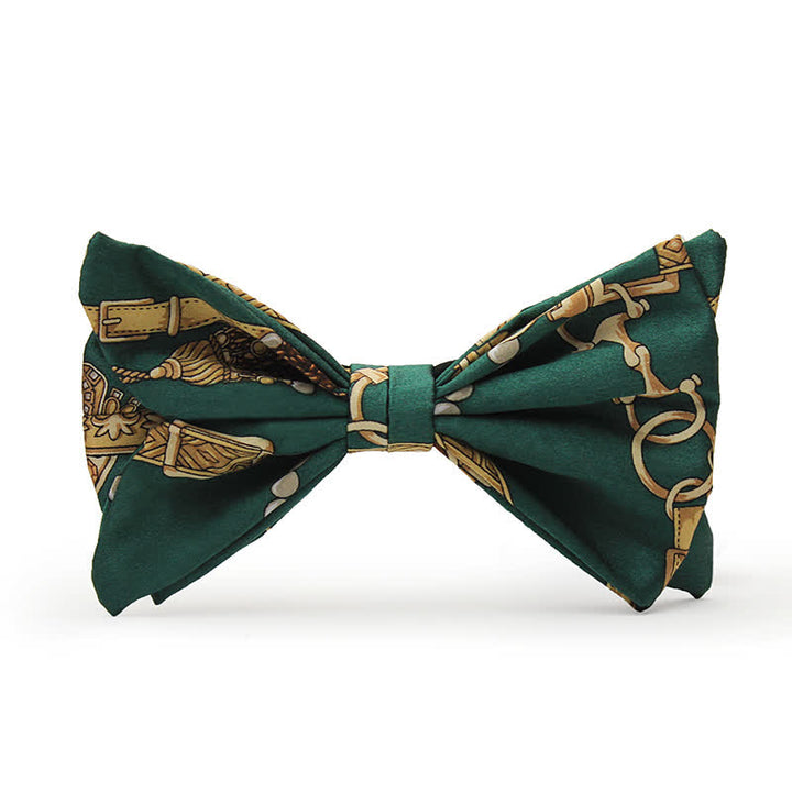 Pajarita con estampado retro verde y dorado de Royal Court para hombre
