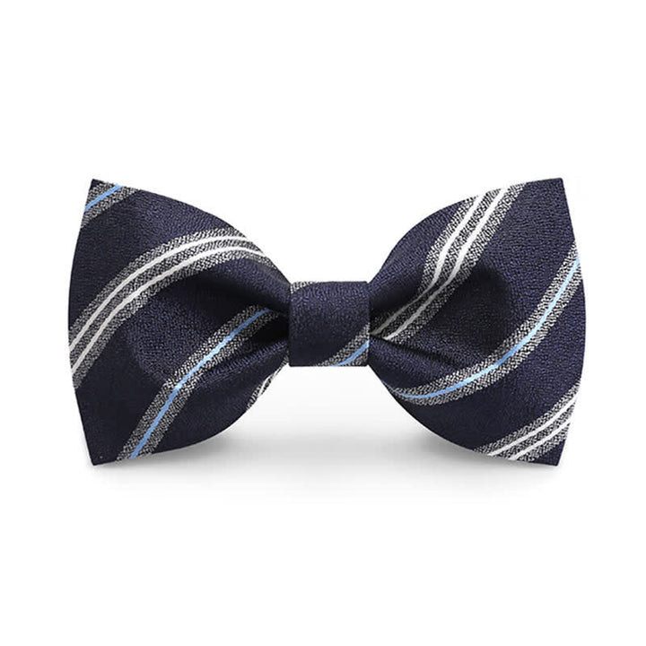 Pajarita clásica de rayas azul marino para hombre