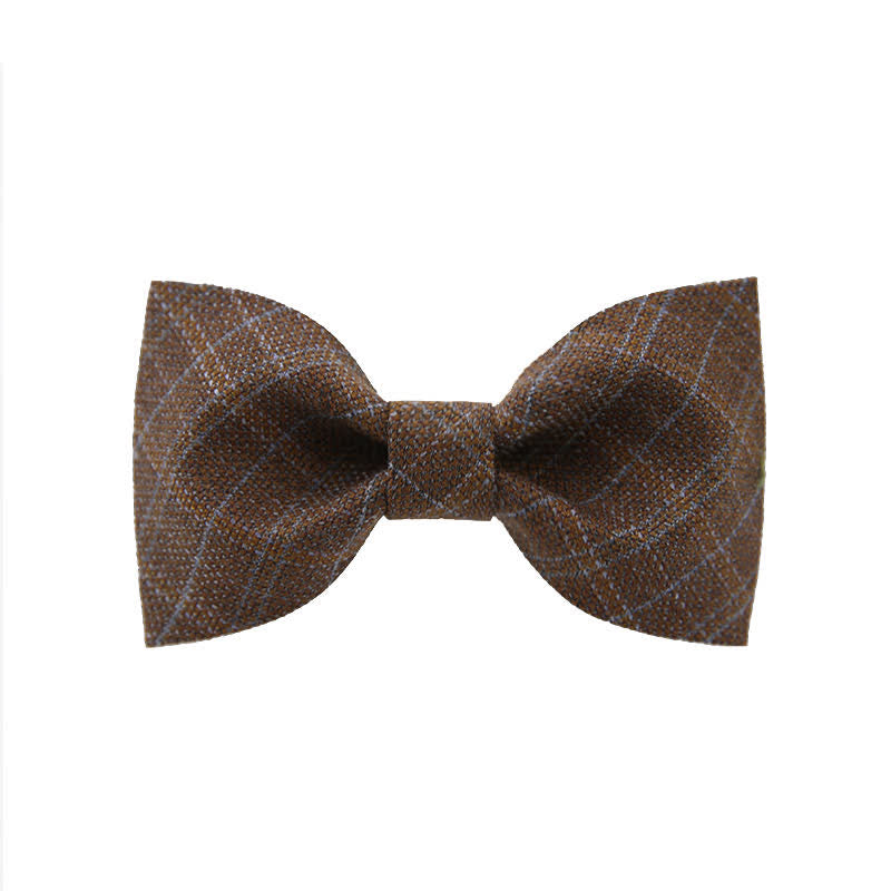 Pajarita de cuadros marrón oscuro estilo británico vintage para hombre