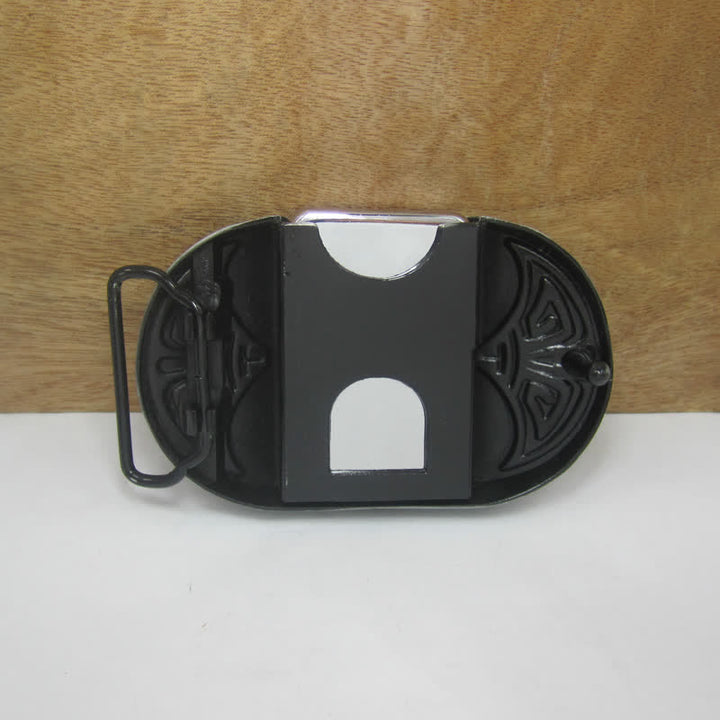 Cinturón de cuero para póquer Lucky ACE para hombre, hecho a mano, con encendedor oculto