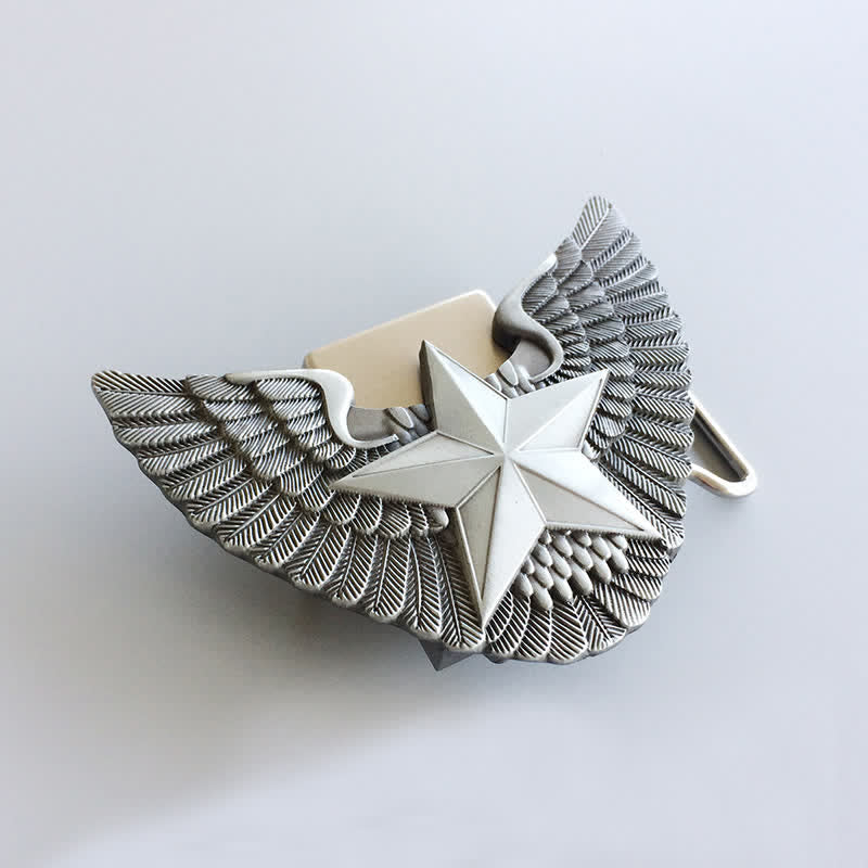 Cinturón de cuero con forma de estrella y alas de ángel para hombre con encendedor oculto