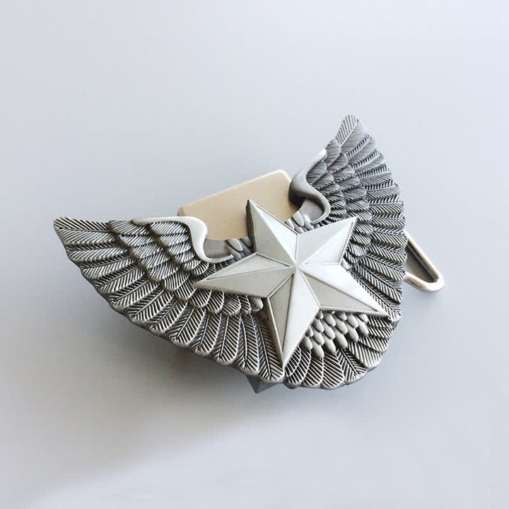 Cinturón de cuero con forma de estrella y alas de ángel para hombre con encendedor oculto