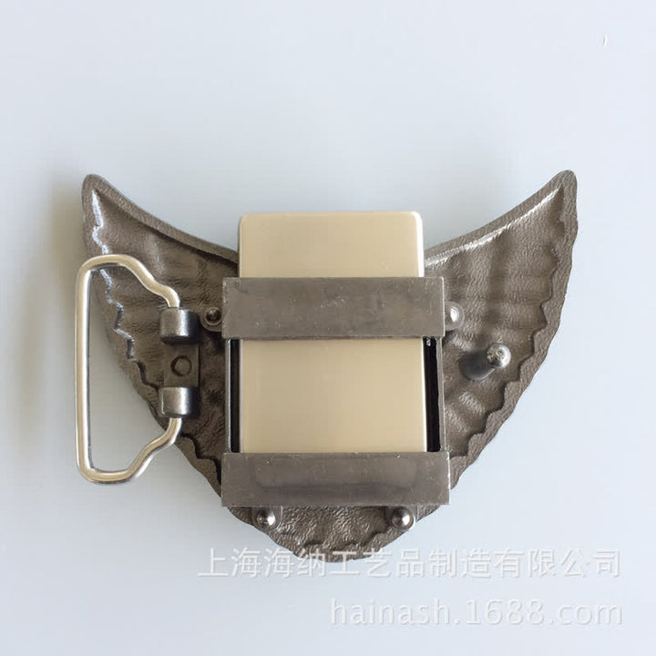 Cinturón de cuero con forma de estrella y alas de ángel para hombre con encendedor oculto