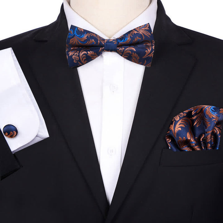 Conjunto de 3 pajaritas formales de bolsillo con diseño de cachemira y jacquard para hombre