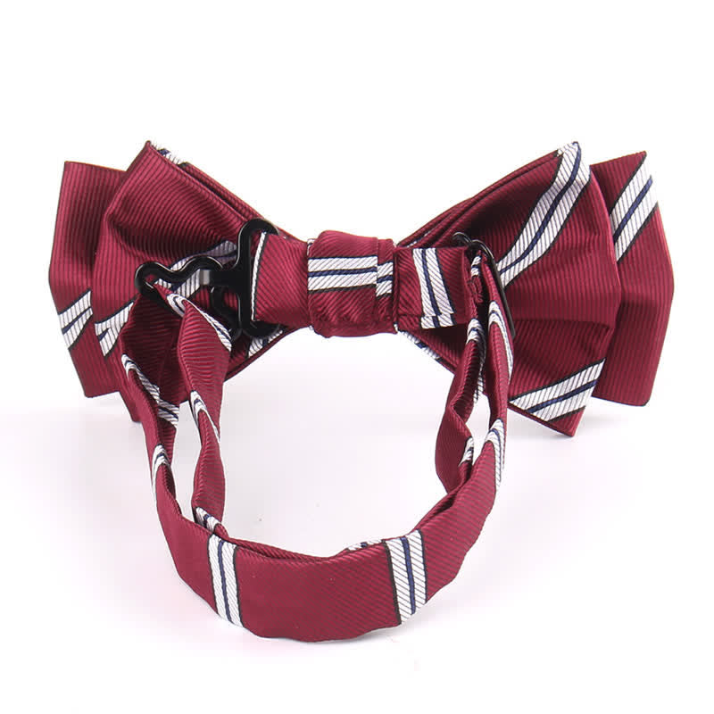 Conjunto de 3 pajaritas cuadradas de bolsillo de color burdeos para hombre