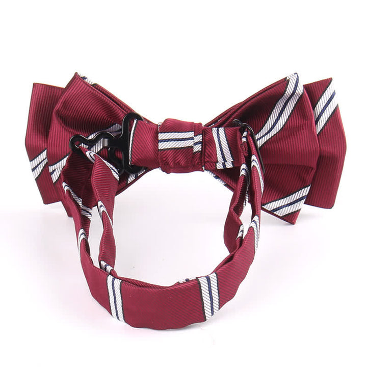 Conjunto de 3 pajaritas cuadradas de bolsillo de color burdeos para hombre