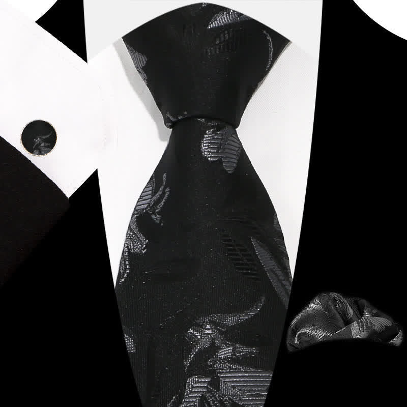 Conjunto de 3 corbatas elegantes y exquisitas con estampado floral para hombre