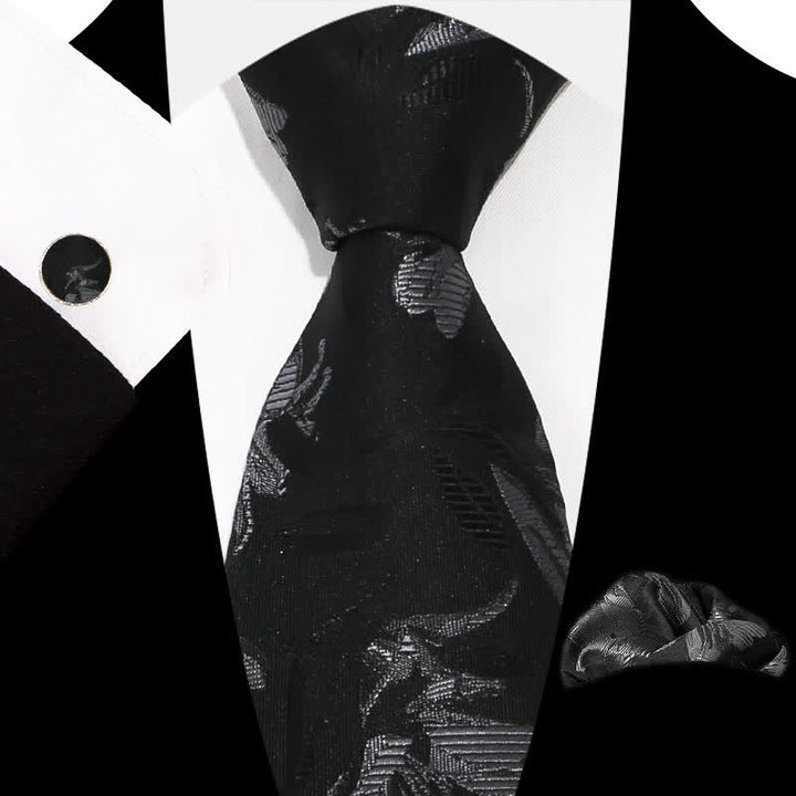 Conjunto de 3 corbatas elegantes y exquisitas con estampado floral para hombre
