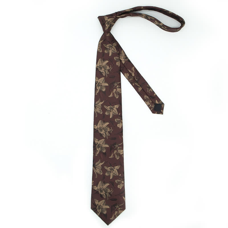 Conjunto de 3 corbatas elegantes y exquisitas con estampado floral para hombre