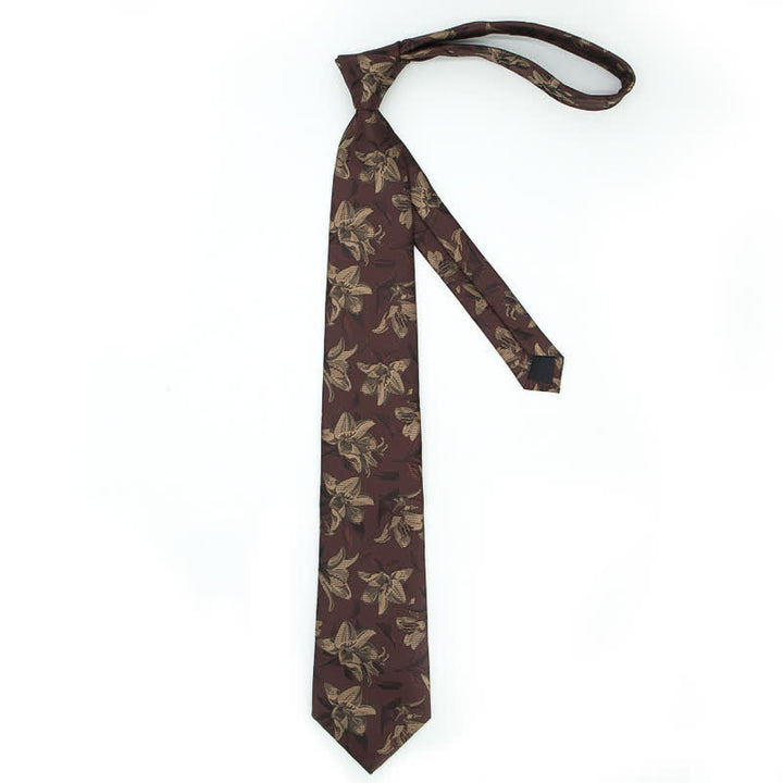 Conjunto de 3 corbatas elegantes y exquisitas con estampado floral para hombre