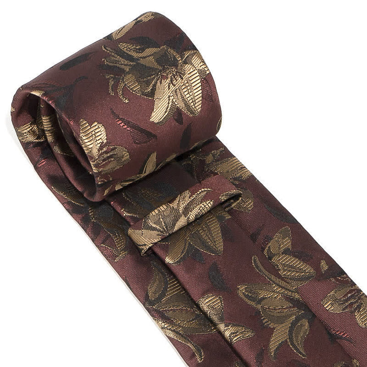 Conjunto de 3 corbatas elegantes y exquisitas con estampado floral para hombre