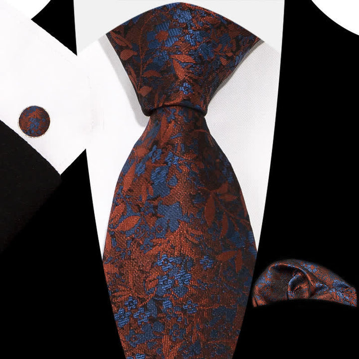 Conjunto de 3 corbatas elegantes y exquisitas con estampado floral para hombre