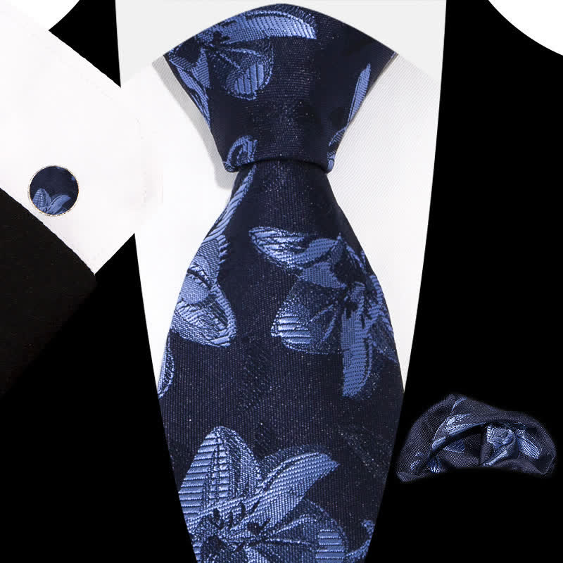 Conjunto de 3 corbatas elegantes y exquisitas con estampado floral para hombre