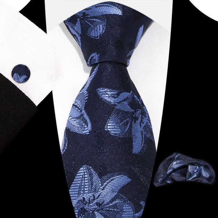 Conjunto de 3 corbatas elegantes y exquisitas con estampado floral para hombre
