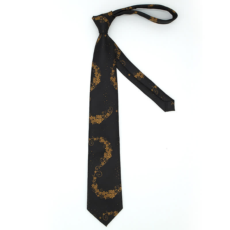 Conjunto de 3 corbatas para hombre con exquisito bordado de cachemira en dorado y negro