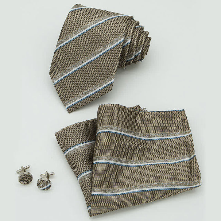 Conjunto de 3 piezas de corbata informal a rayas para oficina para hombre