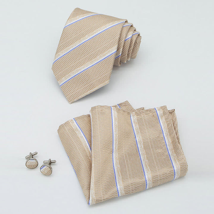 Conjunto de 3 piezas de corbata informal a rayas para oficina para hombre
