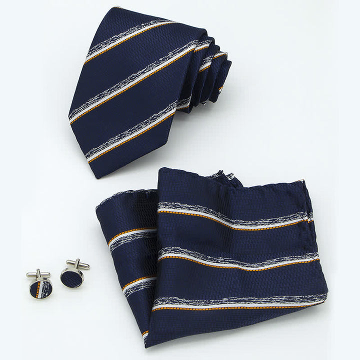 Conjunto de 3 piezas de corbata informal a rayas para oficina para hombre