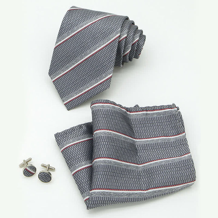 Conjunto de 3 piezas de corbata informal a rayas para oficina para hombre