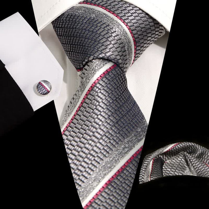 Conjunto de 3 piezas de corbata informal a rayas para oficina para hombre