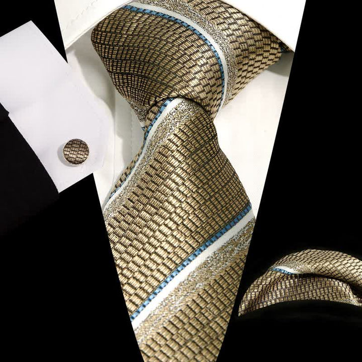 Conjunto de 3 piezas de corbata informal a rayas para oficina para hombre
